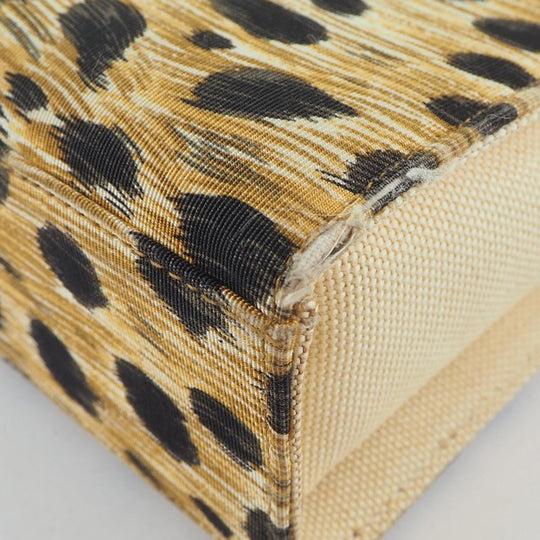 Christian Dior Handbag canvas yellow Leopard Women Used Authentic