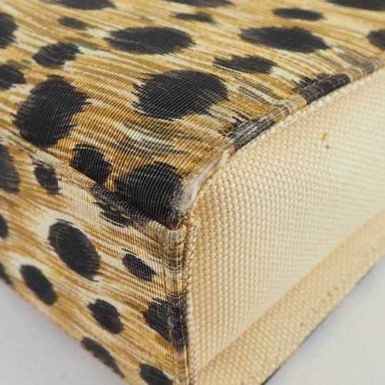 Christian Dior Handbag canvas yellow Leopard Women Used Authentic