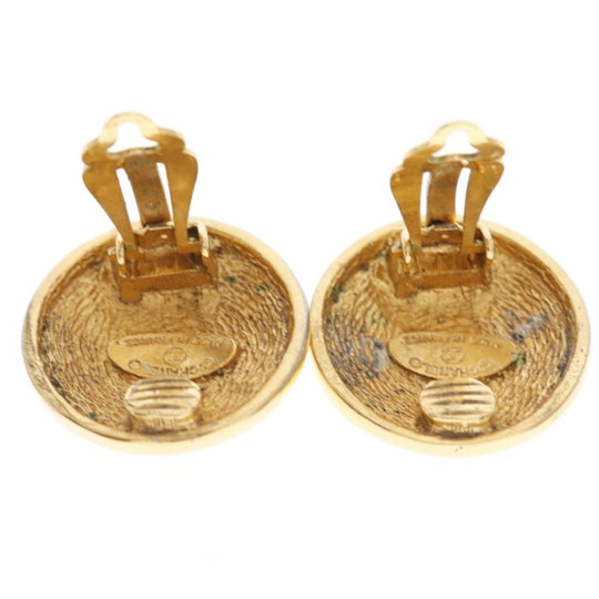 CHANEL Earring Plated Gold gold vintage Matrasse COCO Mark Women Used Authentic