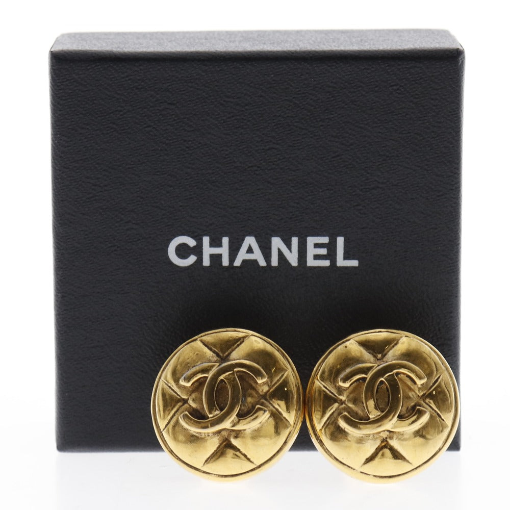 CHANEL Earring Plated Gold gold vintage Matrasse COCO Mark Women Used Authentic