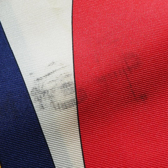 HERMES scarf silk Red stern decoration CHATEAUX D'ARRIERE Carre90 Women Used Authentic