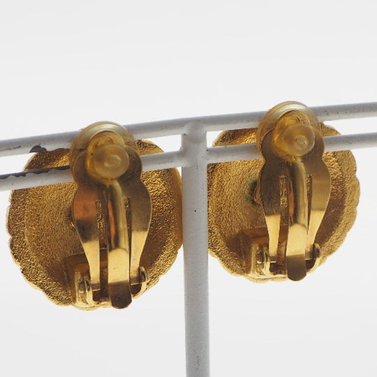 CHANEL Earring Plated Gold gold vintage COCO Mark Women Used Authentic