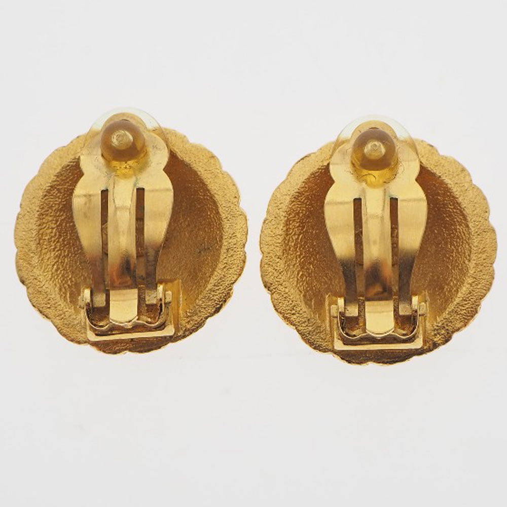 CHANEL Earring Plated Gold gold vintage COCO Mark Women Used Authentic