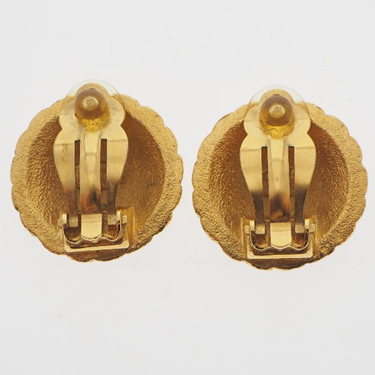CHANEL Earring Plated Gold gold vintage COCO Mark Women Used Authentic