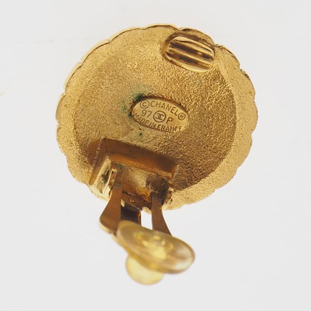 CHANEL Earring Plated Gold gold vintage COCO Mark Women Used Authentic