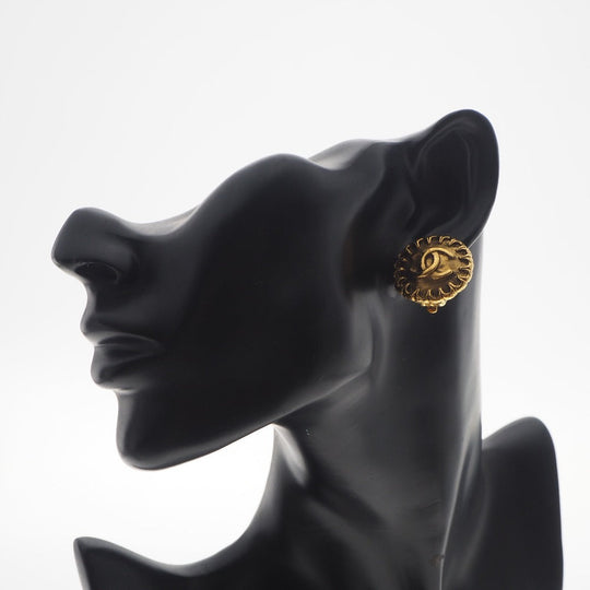 CHANEL Earring Plated Gold gold vintage COCO Mark Women Used Authentic