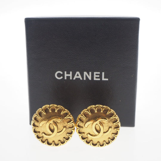 CHANEL Earring Plated Gold gold vintage COCO Mark Women Used Authentic