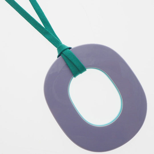 HERMES Necklace 052880FL Lacquer, Silk Green Ism Pigman Women Used Authentic