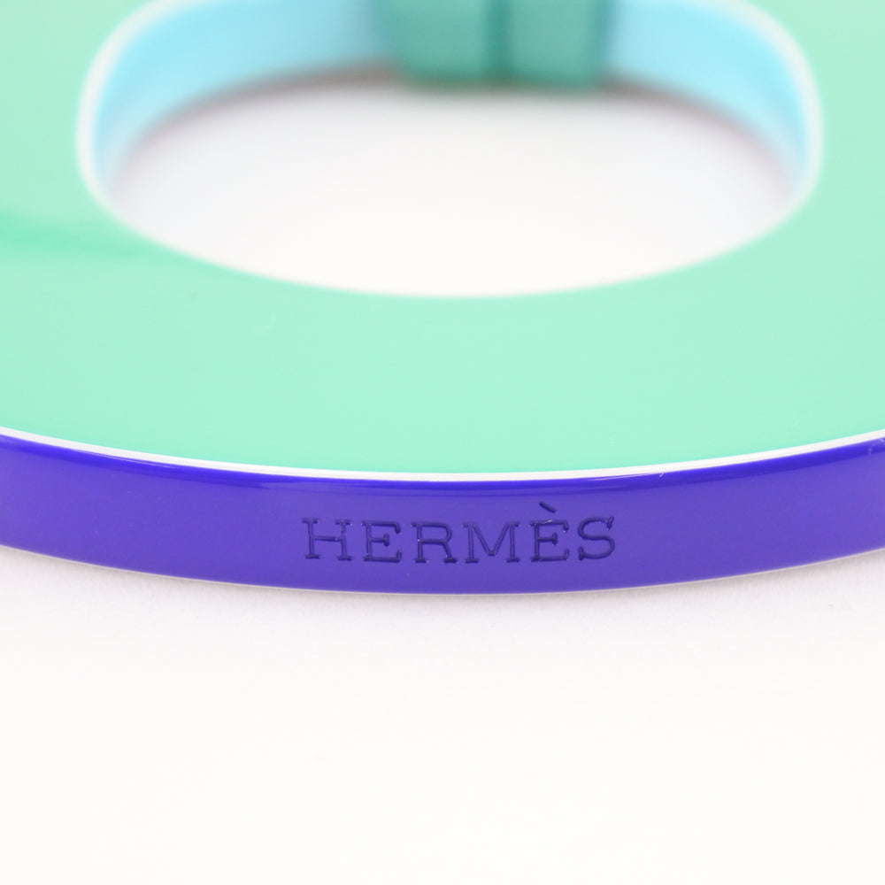 HERMES Necklace 052880FL Lacquer, Silk Green Ism Pigman Women Used Authentic