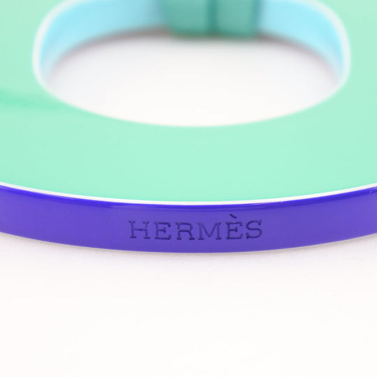 HERMES Necklace 052880FL Lacquer, Silk Green Ism Pigman Women Used Authentic