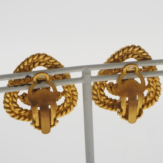 CHANEL Earring Plated Gold gold vintage Triangle COCO Mark Women Used Authentic