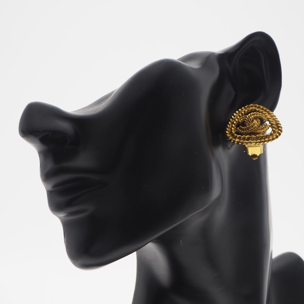 CHANEL Earring Plated Gold gold vintage Triangle COCO Mark Women Used Authentic