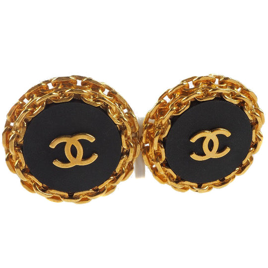 CHANEL Earring Plated Gold gold vintage COCO Mark Women Used Authentic