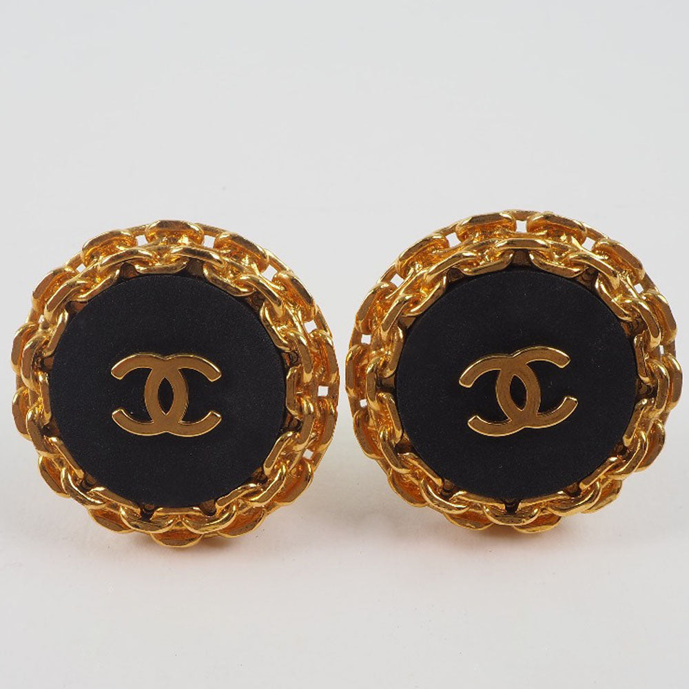 CHANEL Earring Plated Gold gold vintage COCO Mark Women Used Authentic