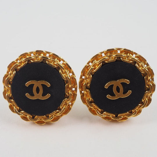 CHANEL Earring Plated Gold gold vintage COCO Mark Women Used Authentic