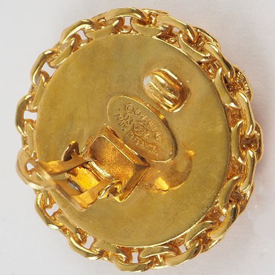 CHANEL Earring Plated Gold gold vintage COCO Mark Women Used Authentic