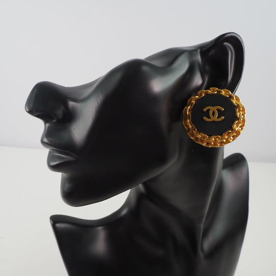 CHANEL Earring Plated Gold gold vintage COCO Mark Women Used Authentic