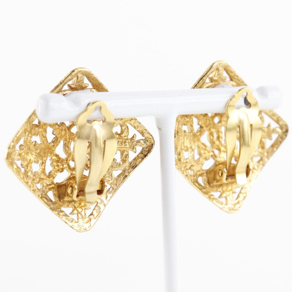 CHANEL Earring Plated Gold gold COCO Mark Women Used Authentic