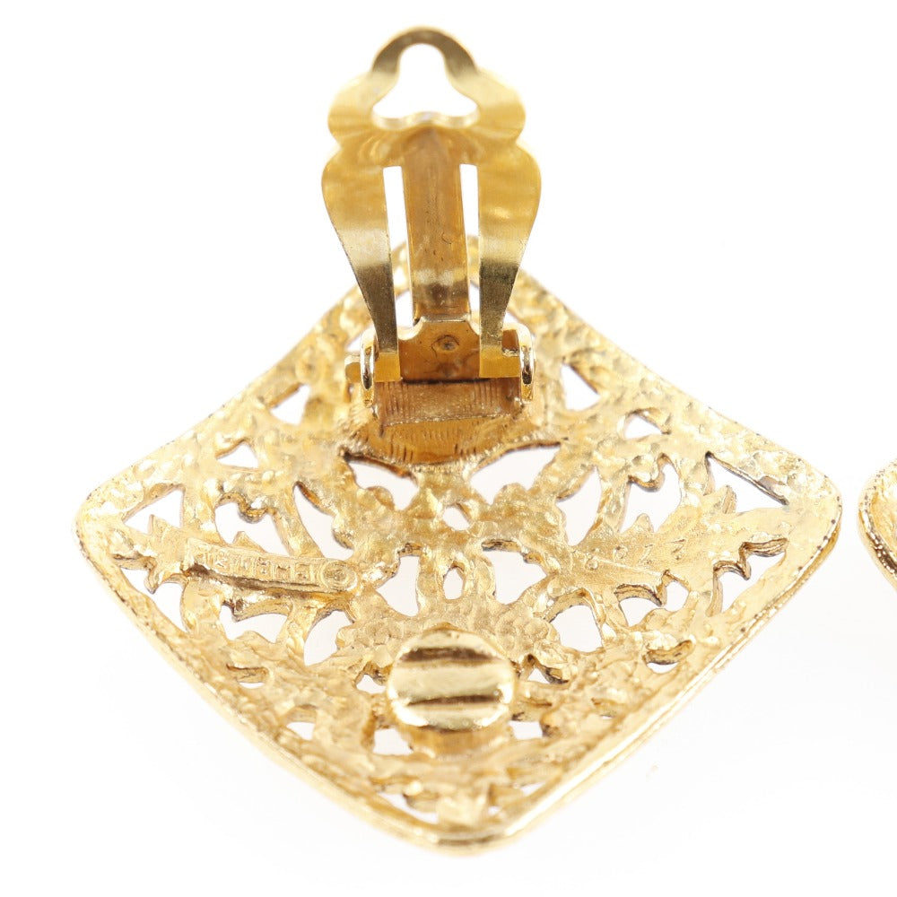 CHANEL Earring Plated Gold gold COCO Mark Women Used Authentic