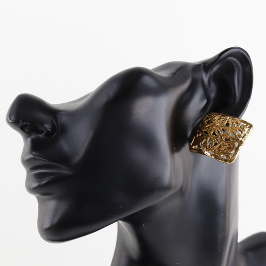 CHANEL Earring Plated Gold gold COCO Mark Women Used Authentic