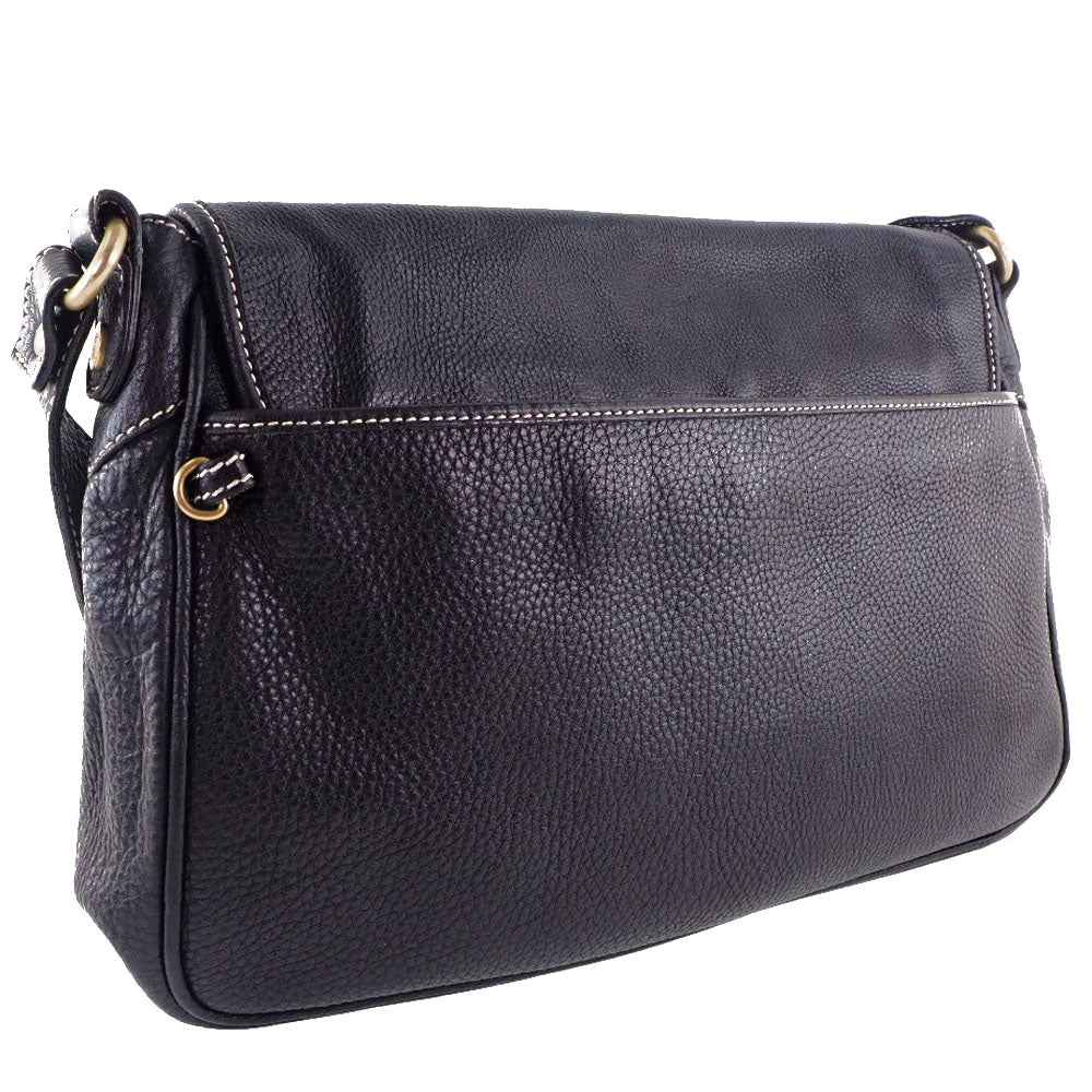 CELINE Shoulder Bag Calfskin black Women Used Authentic