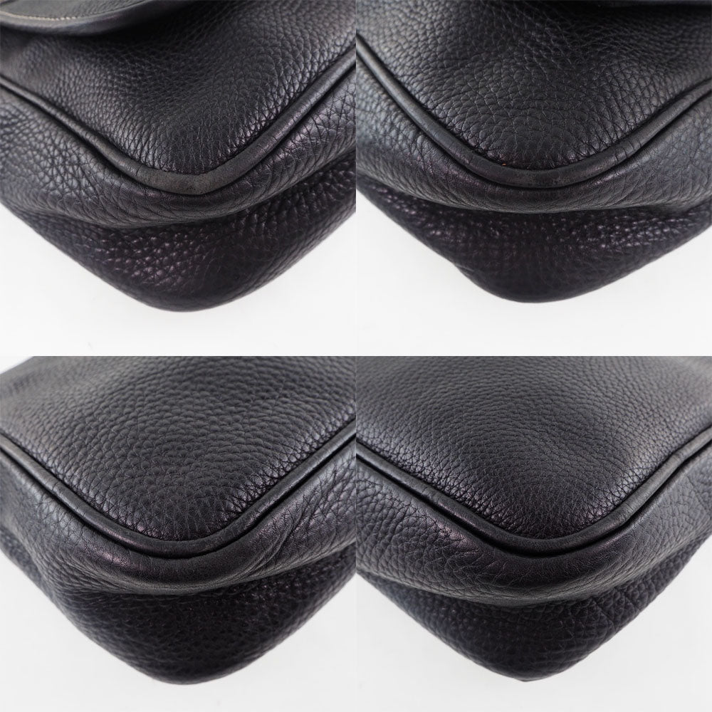 CELINE Shoulder Bag Calfskin black Women Used Authentic