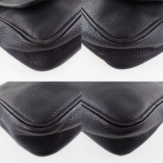 CELINE Shoulder Bag Calfskin black Women Used Authentic