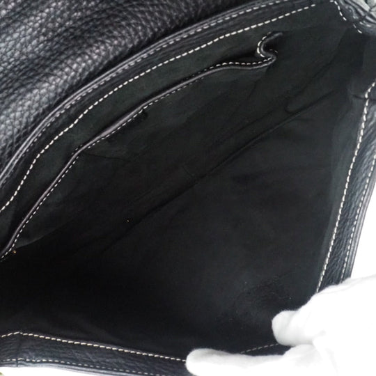 CELINE Shoulder Bag Calfskin black Women Used Authentic