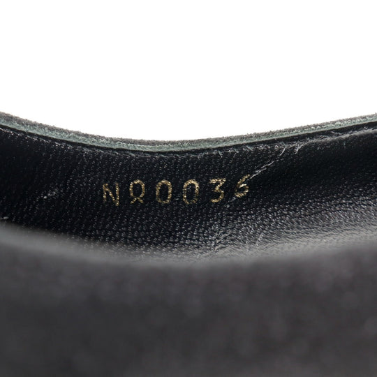 LOUIS VUITTON pumps NQ0036 Suede black ribbon Women 35 Used Authentic