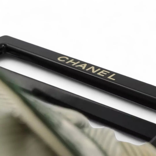 Chanel Handbag Canvas Green Silver CC Logo Bag