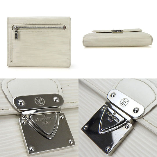 LOUIS VUITTON Tri-fold wallet M5801J Epi Leather white Portefeuille and Koala Women Used Authentic