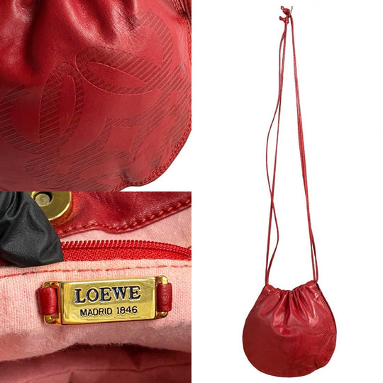 LOEWE Shoulder Bag leather Red