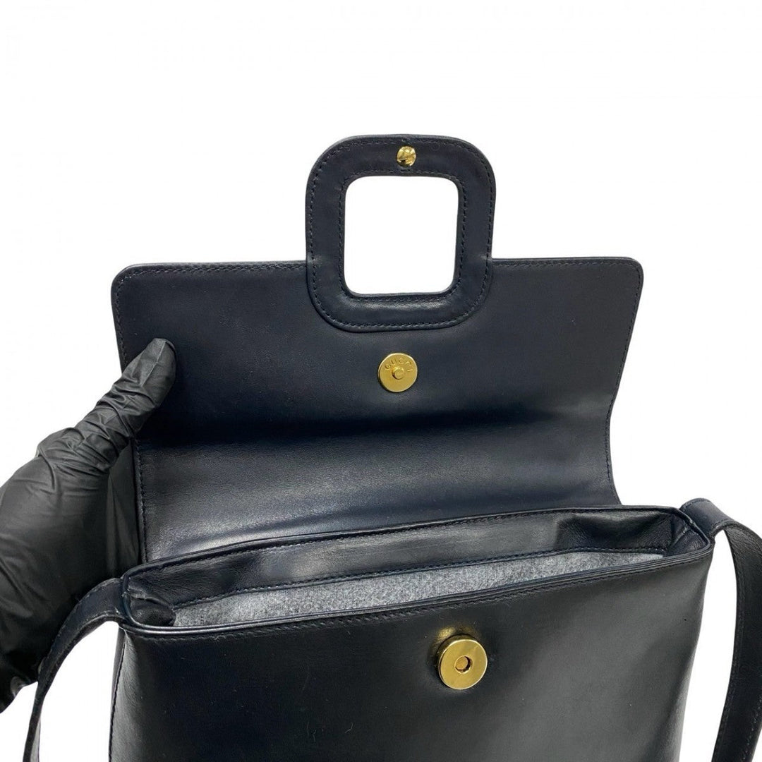 GUCCI Shoulder Bag leather Navy