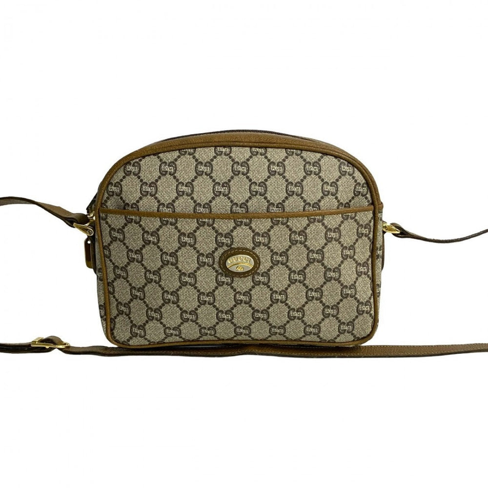 GUCCI Shoulder Bag leather Brown Old Gucci
