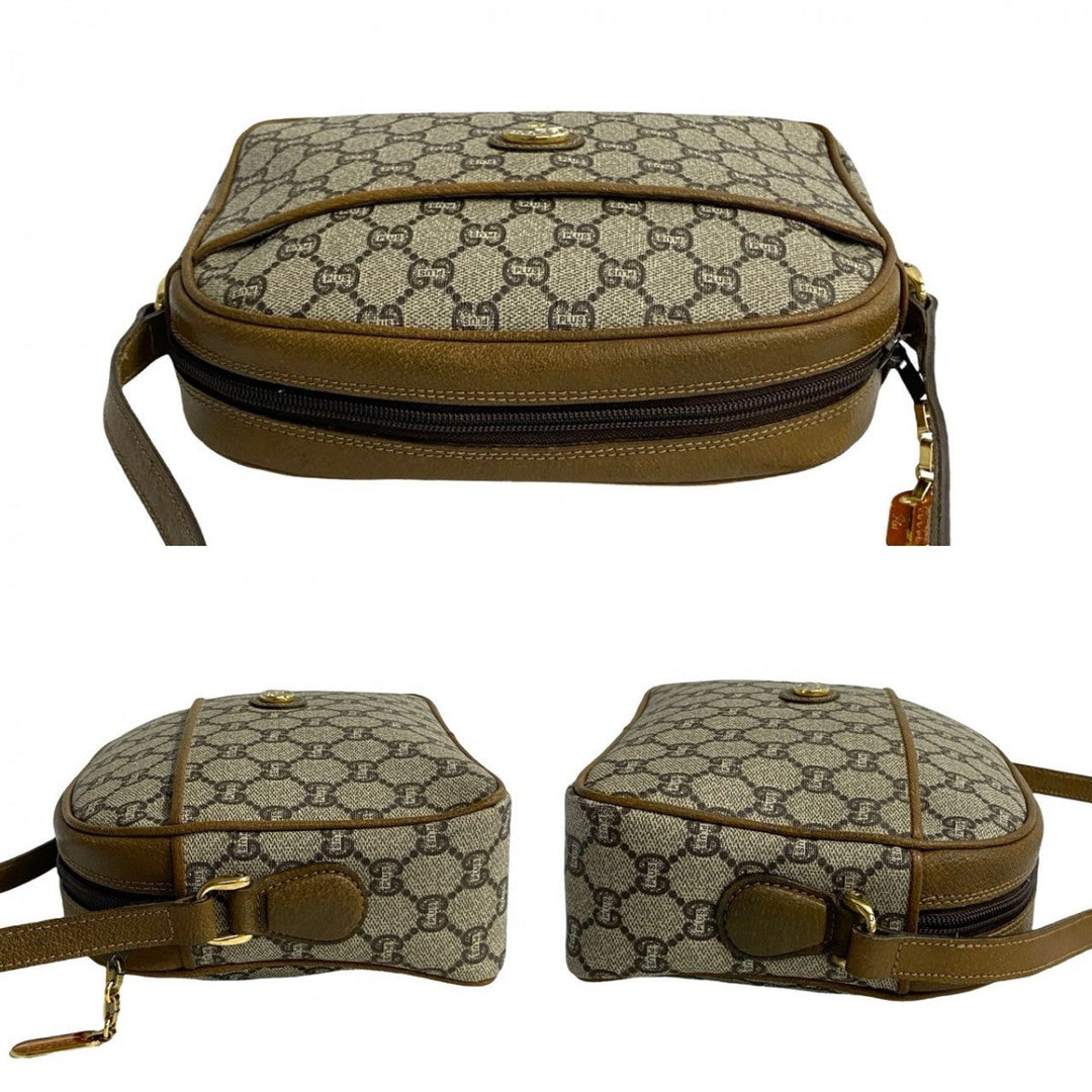 GUCCI Shoulder Bag leather Brown Old Gucci