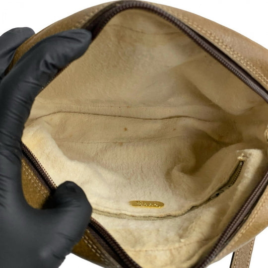 GUCCI Shoulder Bag leather Brown Old Gucci