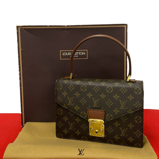 LOUIS VUITTON Handbag leather Brown Monogram Concorde