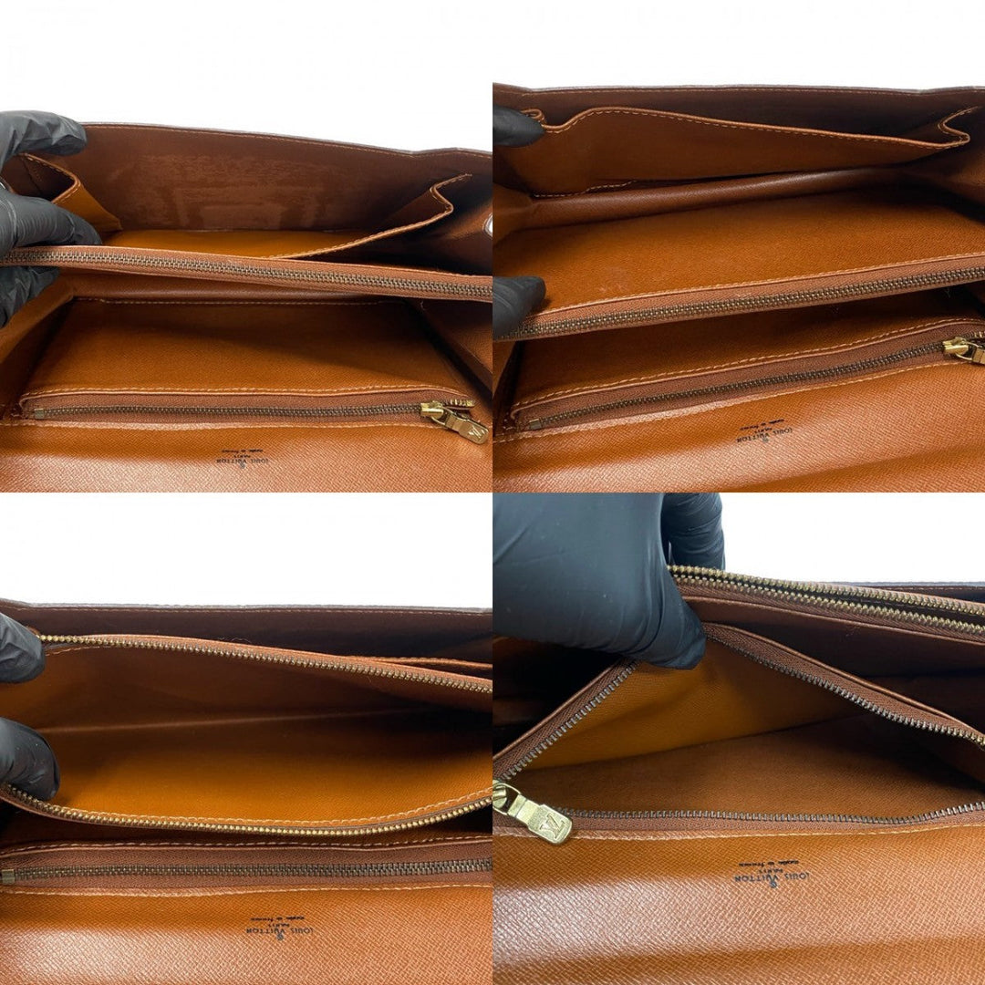 LOUIS VUITTON Handbag leather Brown Monogram Concorde