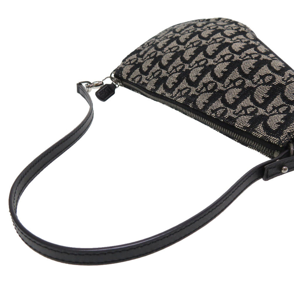Christian Dior Pouch canvas black Saddle pouch Trotter Women Used Authentic