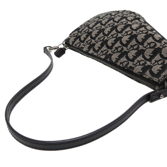 Christian Dior Pouch canvas black Saddle pouch Trotter Women Used Authentic