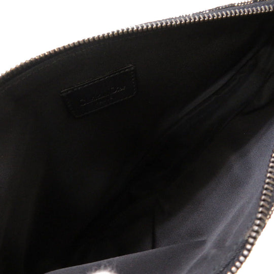 Christian Dior Pouch canvas black Saddle pouch Trotter Women Used Authentic
