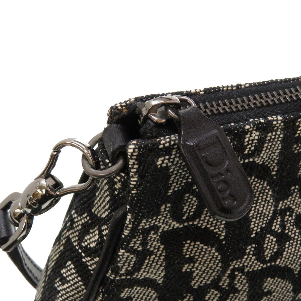 Christian Dior Pouch canvas black Saddle pouch Trotter Women Used Authentic