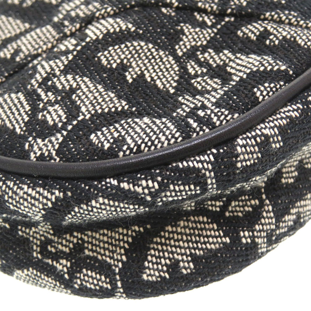 Christian Dior Pouch canvas black Saddle pouch Trotter Women Used Authentic