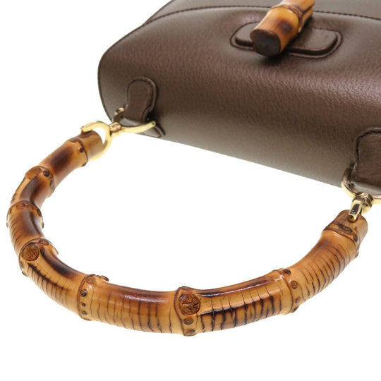 GUCCI Handbag 000 926 Bamboo bronze 2WAY Women Used Authentic