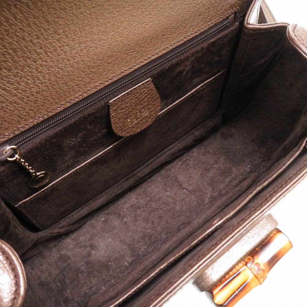 GUCCI Handbag 000 926 Bamboo bronze 2WAY Women Used Authentic