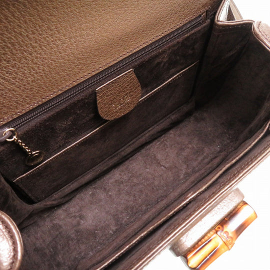 GUCCI Handbag 000 926 Bamboo bronze 2WAY Women Used Authentic