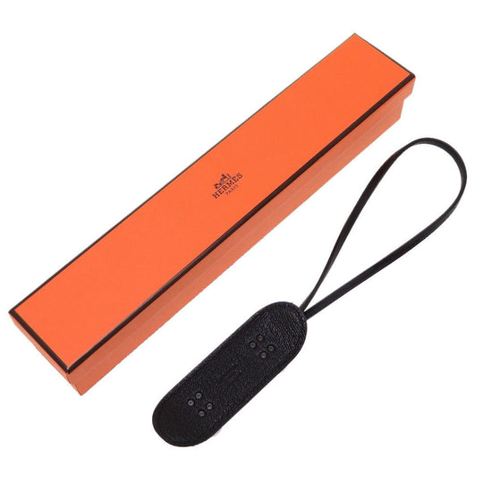 HERMES key ring Chevre, Swift black charm finger skateboard unisex(Unisex) Used Authentic
