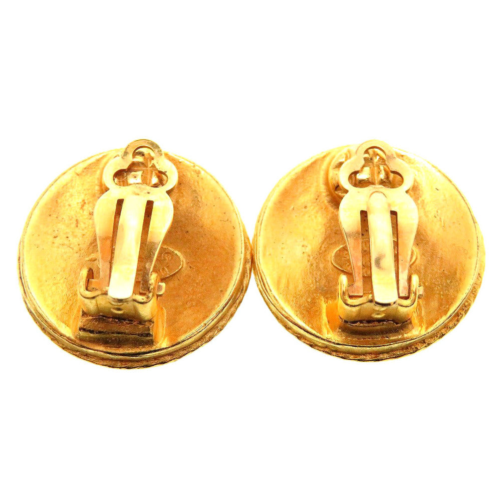 CHANEL Earring metal gold vintage COCO Mark Women Used Authentic