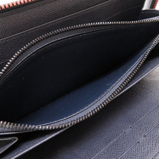 LOUIS VUITTON Long Wallet Purse M62931 Monogram ink Navy Zip Around Monogram ink Zippy Organizer mens Used Authentic