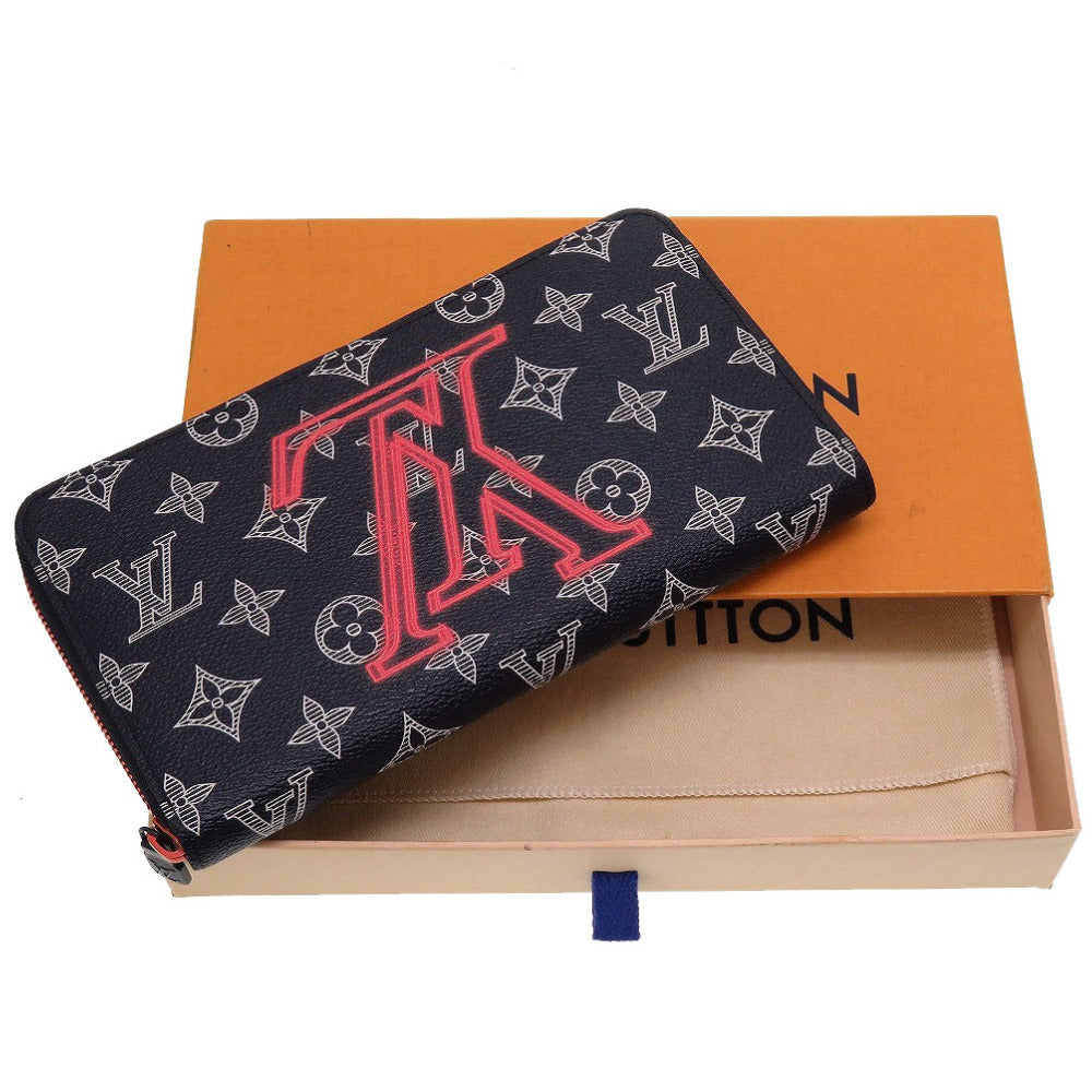 LOUIS VUITTON Long Wallet Purse M62931 Monogram ink Navy Zip Around Monogram ink Zippy Organizer mens Used Authentic